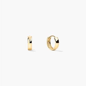 Mejuri Polished Gold Mini Huggie Hoop Earrings